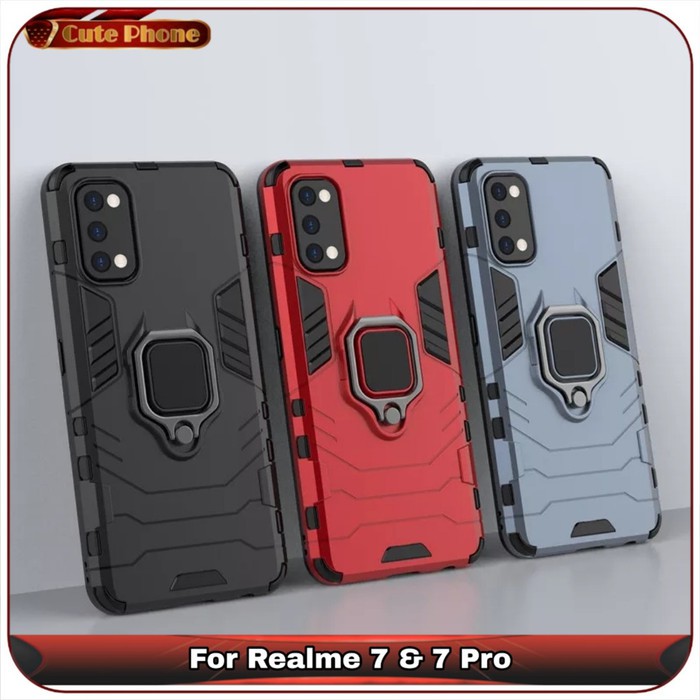 Casing Realme 7 7 Pro Ironman Armor Ring Hard Soft Case iRing