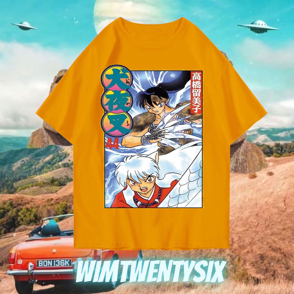 KAOS INUYASHA DE FLIMES VINTAGE TEE ( OVERSIZE KUNING MUSTARD T- SHIRT )