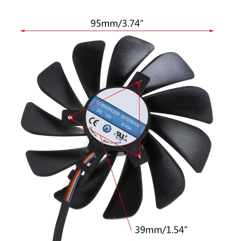 Bt 95mm FDC10U12S9-C 4Pin Tenang VGA Fan Kartu Grafis Kipas Pendingin Untuk Radeon RX 5700 XT 5700XT 12V 0.45A USB Powered