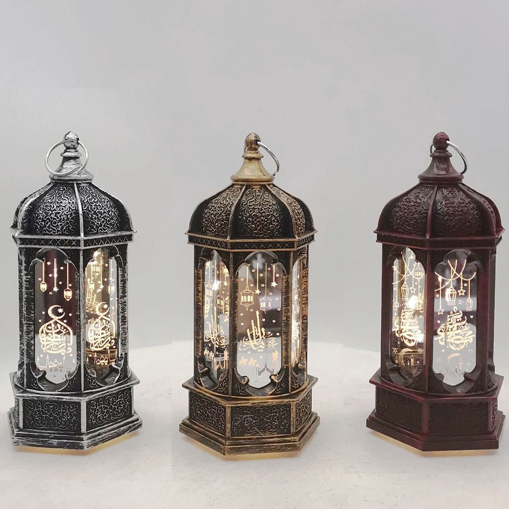 Ornamen Lampu LED Bentuk Menara Eid Ramadhan Gaya Retro Untuk Dekorasi Pesta
