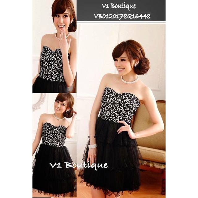 Sweet Midi Party Dress - Silver Black