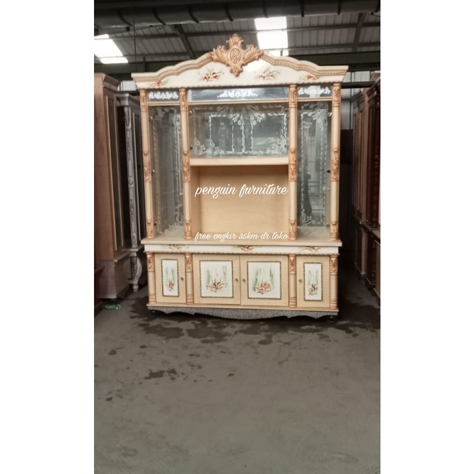 Lemari TV/ Buffet kayu/ Lemari pajangan kaca