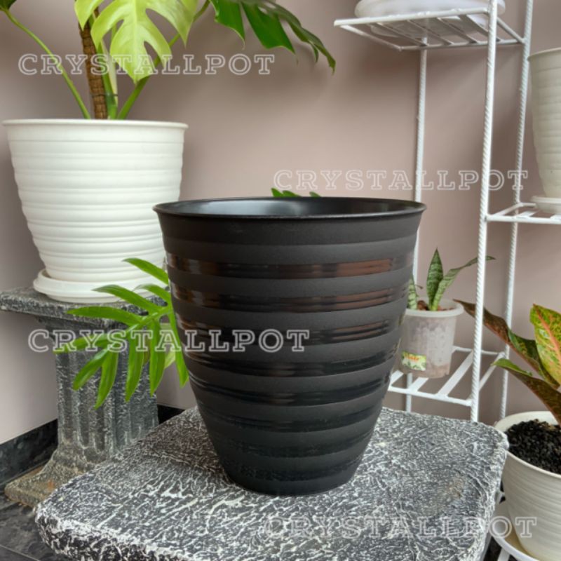 Pot bunga tanaman tawon hitam tinggi 21cm - TP121B