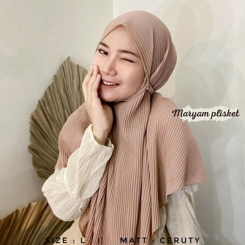 Bergo Plisket tali / Maryam plisket Ceruty Babydoll / hijab instant plisket / Hijab Bergo plisket