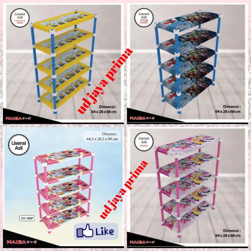rak sepatu plastik naiba 5 susun
