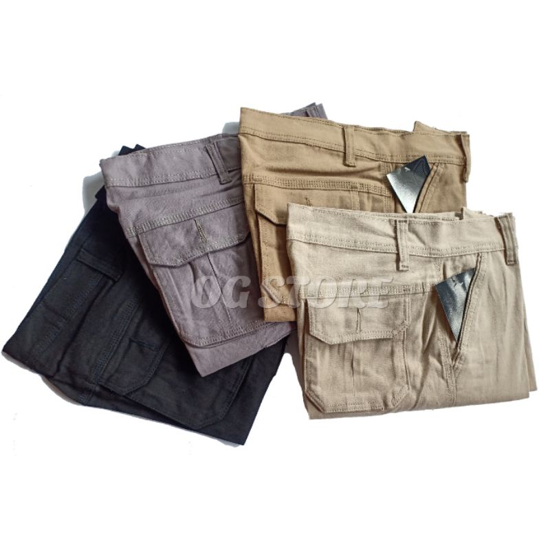 Celana Pendek Cargo Pria Gunung Casual Bahan Melar Big Size Jumbo-7