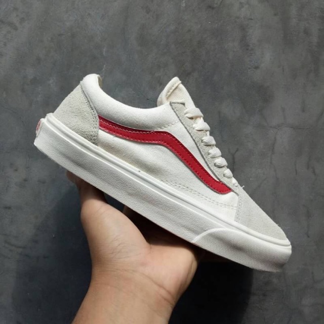 vans old skool white red