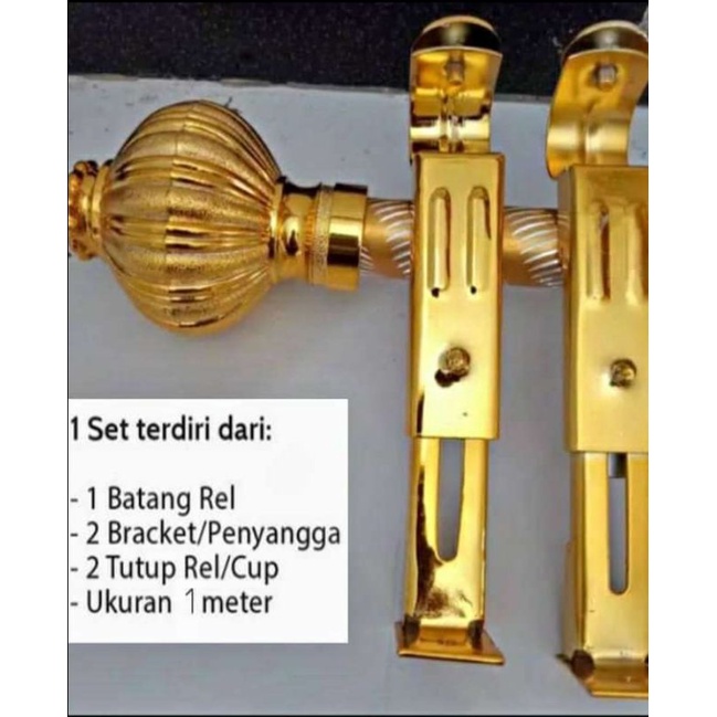 Batang besi/tiang penyangga gorden pintu dan jendela ukuran 1 meter