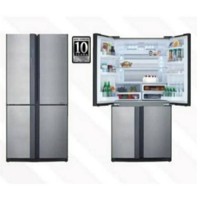Kulkas 4 Pintu Sharp SJ-IF90PB-SL Queen Series J-Tech Inverter Hybrid Cooling System SJ-IF90PB