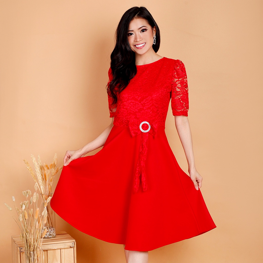 Kathryn collection # 117,  Dres rok mekar scuba import premium kombinasi brukat gliter