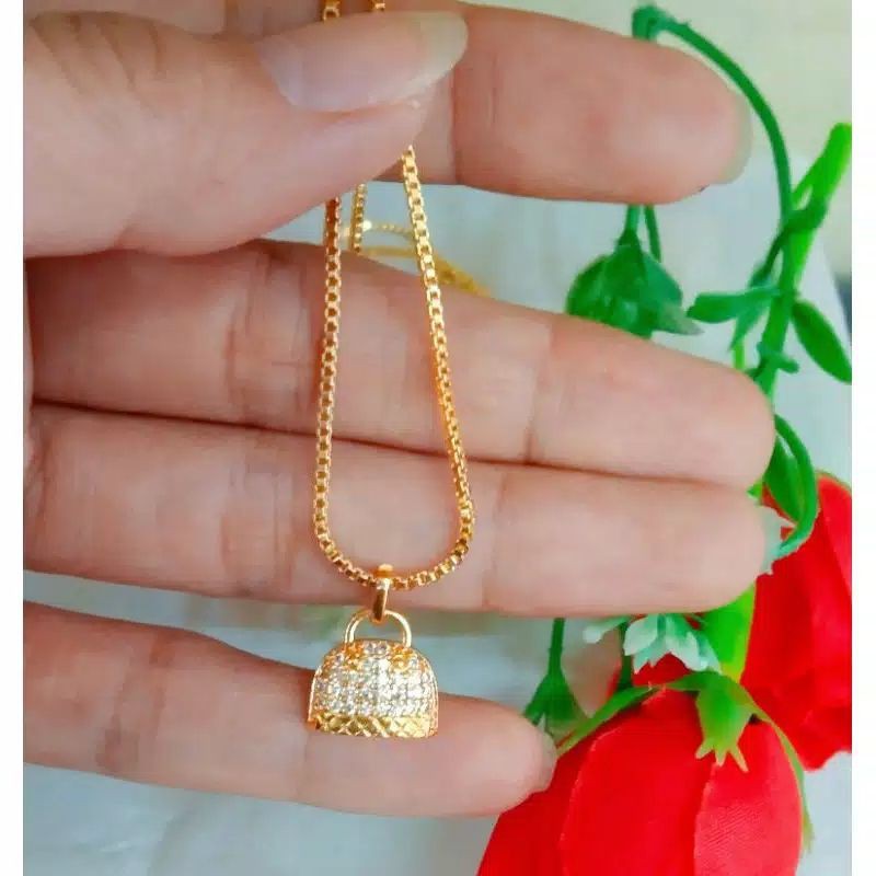 kalung+liontin lapis emas 24k