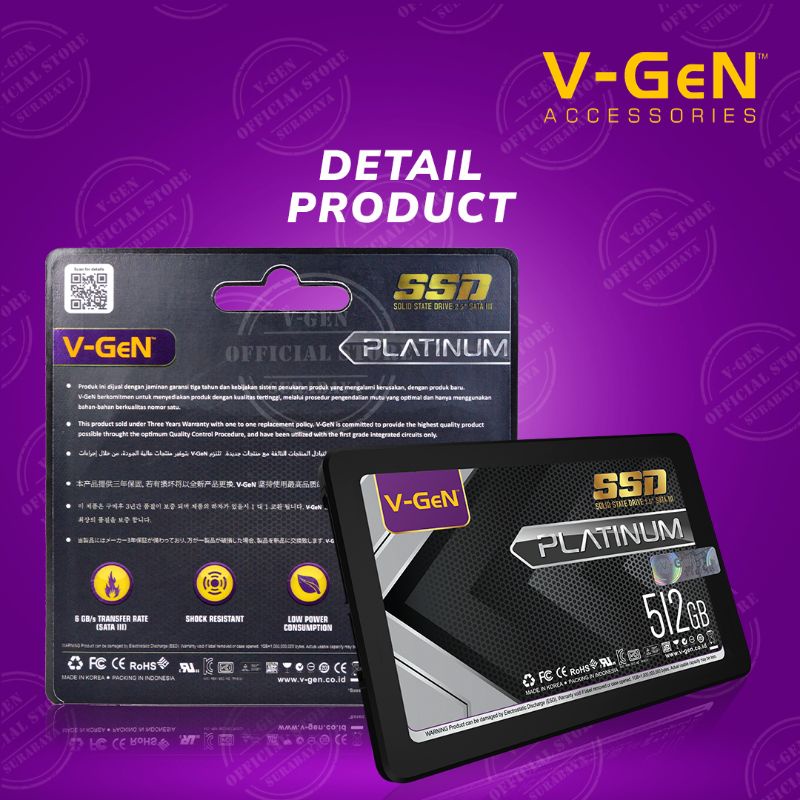 SSD V-GeN 512GB SATA 3 Solid State Drive 2.5&quot; VGEN