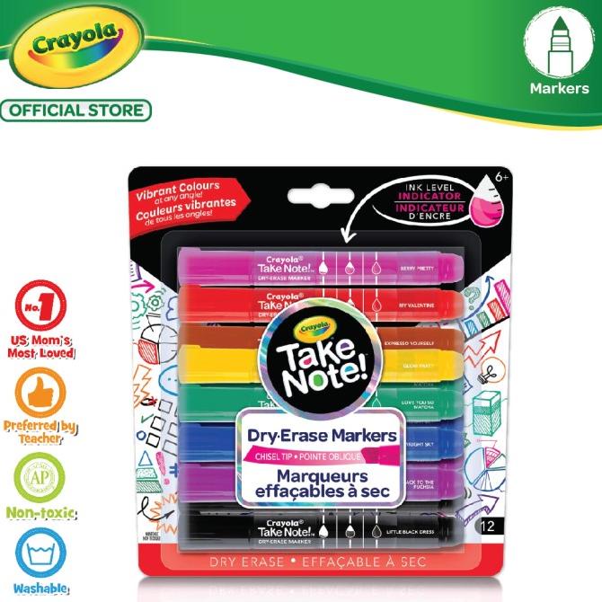 

(BISA COD) Crayola 12 Colors Board Line Take Note Dry Erase Marker EKSLUSIF Kode 210