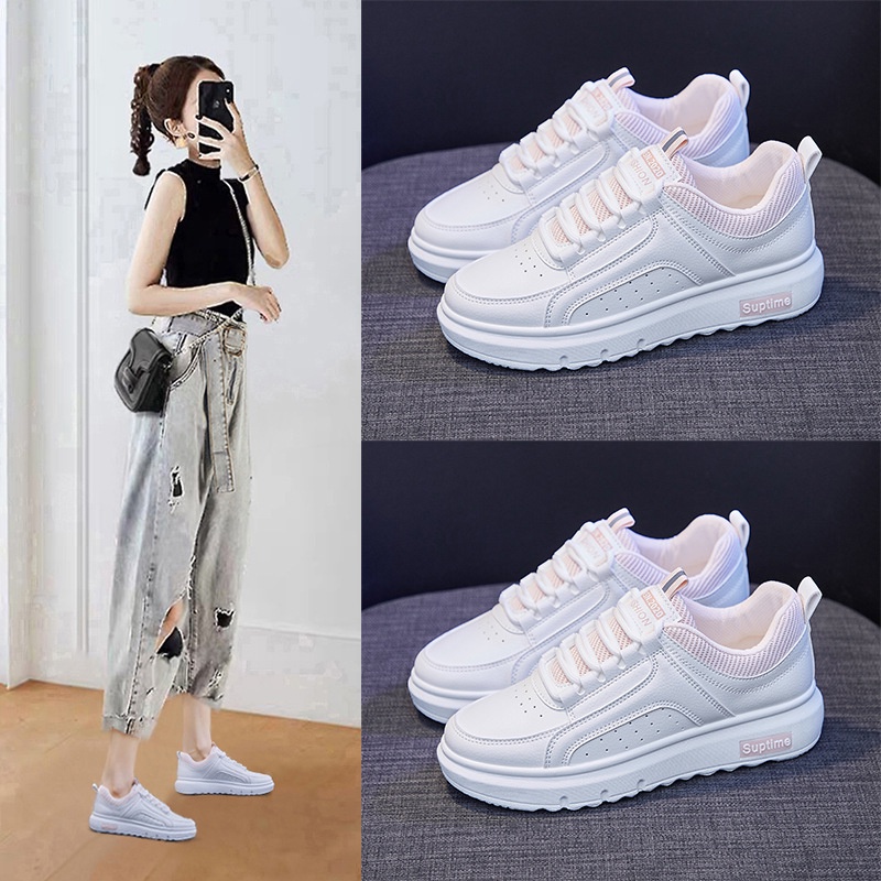 COD Sneakersdaily K198 Sepatu Sneakers Wanita Sepatu Casual Putih