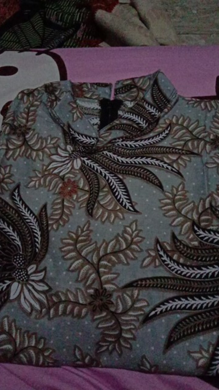 Tey-17 Batik Wanita Asj Sa Hrb026 Kenongo Kemeja Tosca Pendek