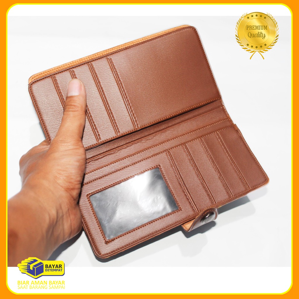 PROMO Dompet PVC Pria panjang kancing kasual bayar di tempat