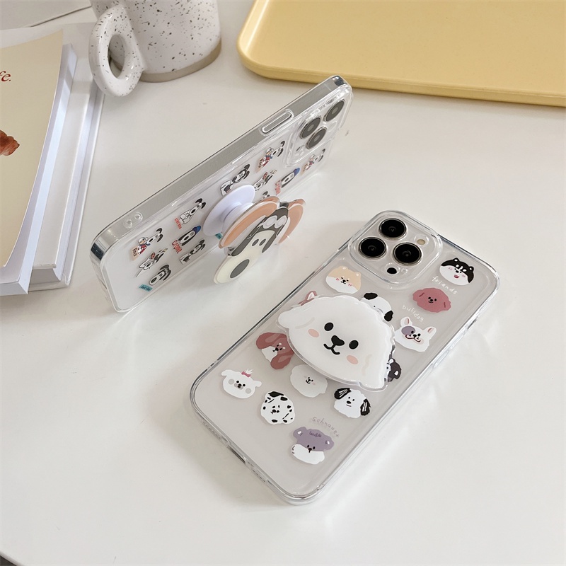 Casing Soft Case Silikon Transparan Motif Anjing Kartun Untuk Iphone 11 / 12 / 13PROMAX / X / XS / XR / XSMAX / 6 / 7 / 8 +