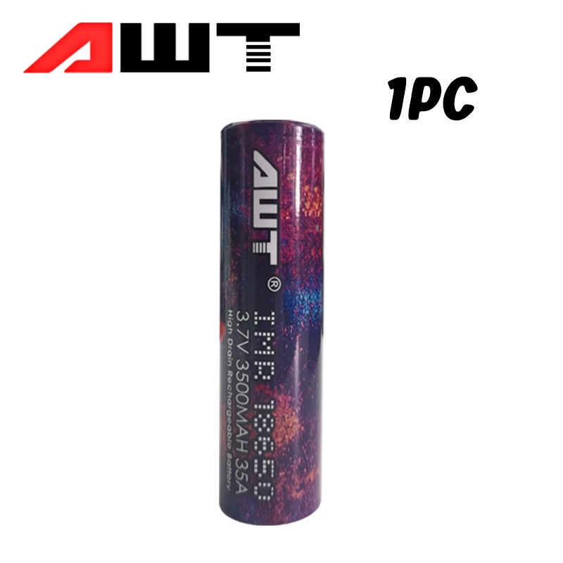 Baterai 100 Legit AWT 18650 3500mAh 35A Rainbow battery 1pcs untuk baterai Li-ion