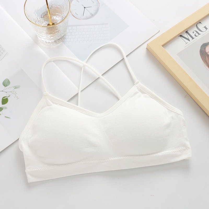 EJ - BR05 - Sling Tanktop / Crop Top / Atasan Wanita Bralette Push Up-BR19-Putih