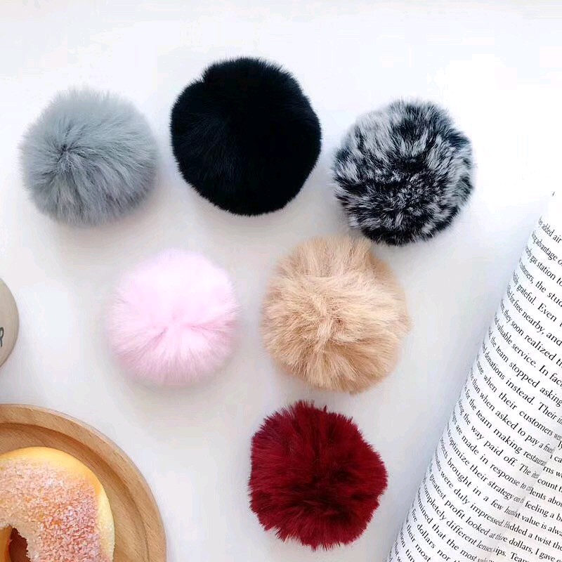 Nama - Popsocket bulu pompom 3D lucu / popsocket HP