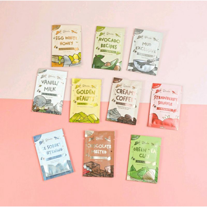 PAKET HEMAT MASKER LEA GLORIA TRAVEL SIZE (10 PCS MASKER LEA GLORIA, 1 BANDANA, 1 KUAS MASKER, 1MANG