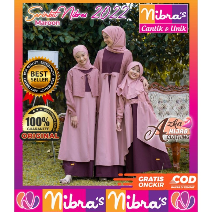 COUPLE NIBRAS TERBARU 2022 / BAJU GAMIS COUPLE IBU DAN ANAK PEREMPUAN TERBARU / SARIMBIT NIBRAS TERB