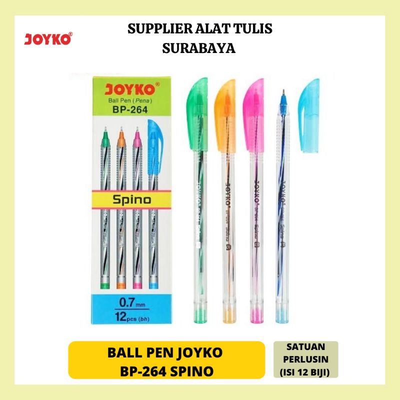 

PULPEN / BOLPOIN / BALLPOINT JOYKO BP - 264 SPINO HITAM ORIGINAL MURAH 1 PACK (ISI 12 BIJI)!!!