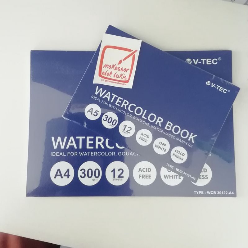 

vtec watercolor book A4 300gsm, buku cat air
