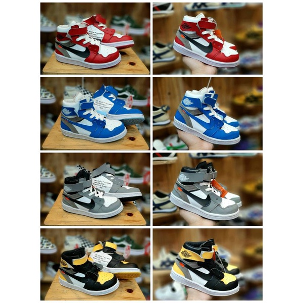 Sepatu nike air jordan off white blue,grey,yellow & chicago new1import premium