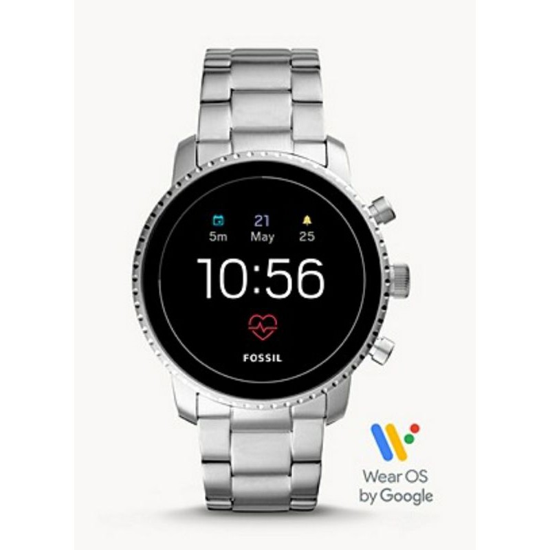 Jam Fossil Smartwatch Gen 4 Q Explorist HR Silver Stainless Steel FTW4011