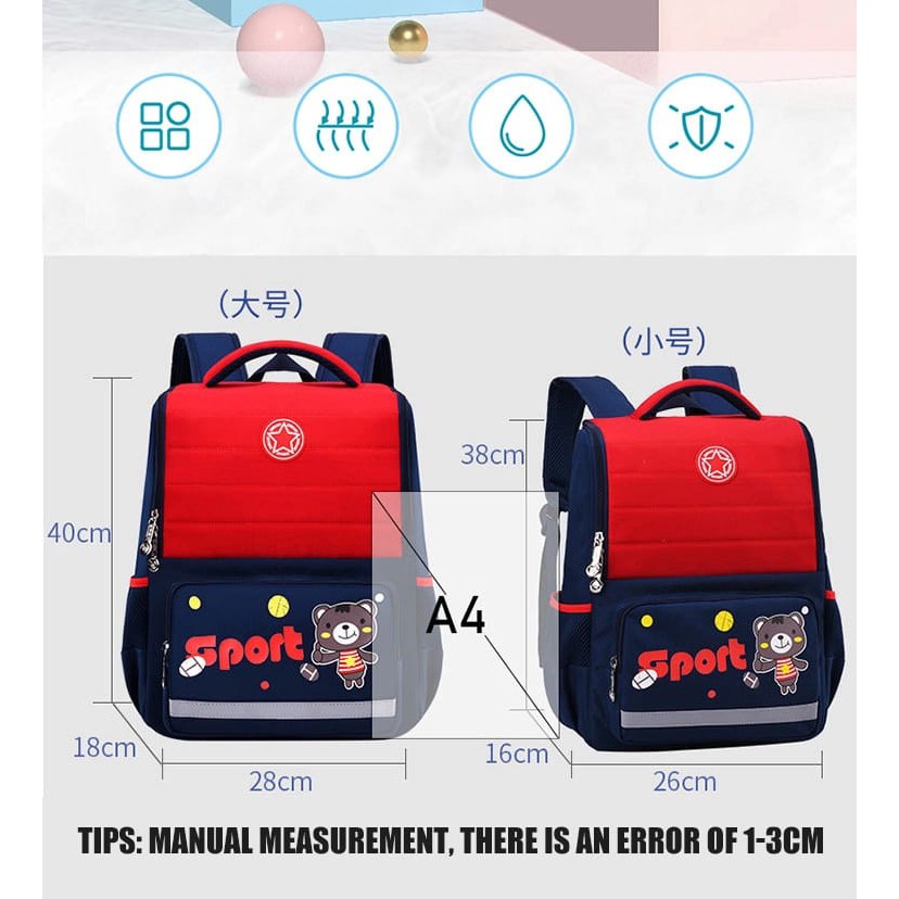 Tas Sekolah Sport Anak Perempuan Laki2 Murah TK, SD, SMP Model Style Korean Tas Ransel Sport Anak