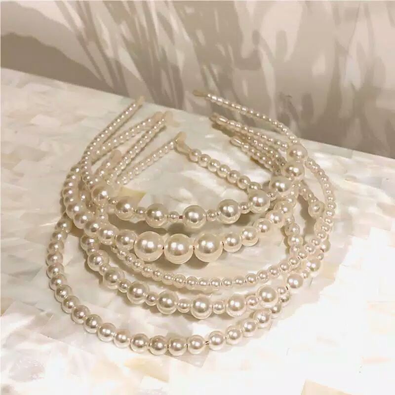 bando rambut mutiara cantik ala korea