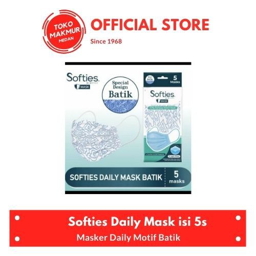 SOFTIES MASKER 3PLY ISI 5 PCS MOTIF BATIK