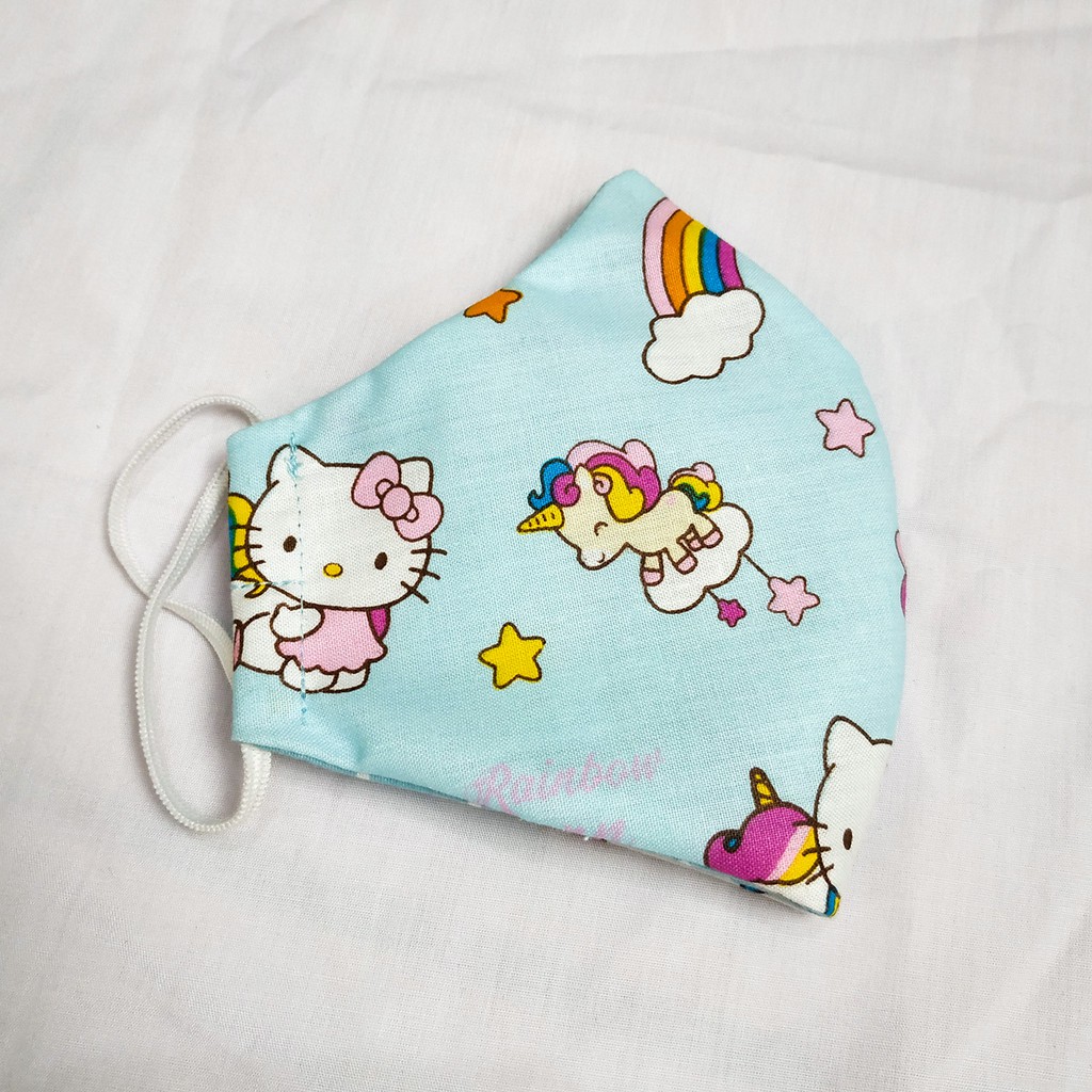 Masker Katun Motif ( Hello Kitty Unicorn )