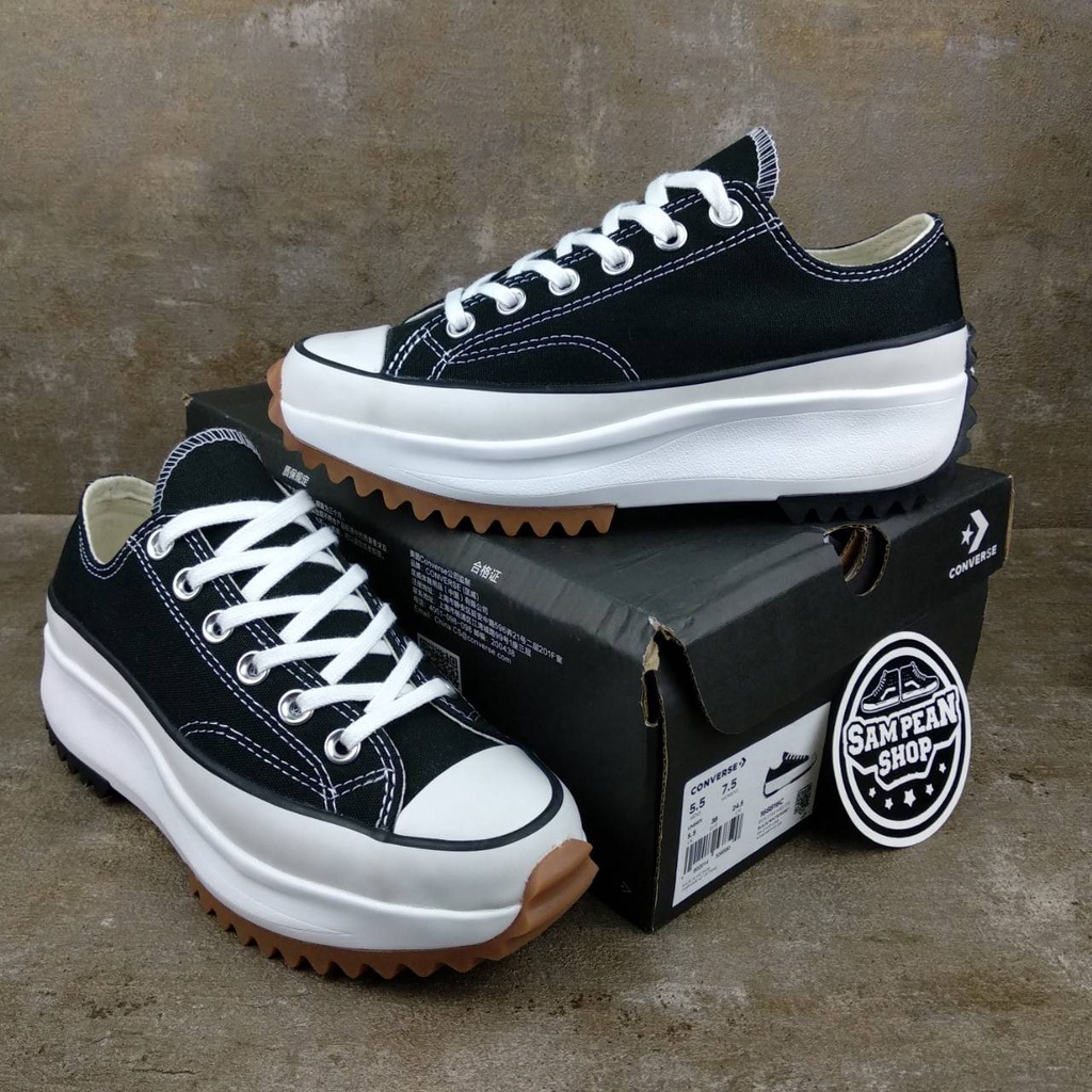 ASLI GRADE ORI Sepatu Converse Run Star High Heels ox low Black white original BNIB