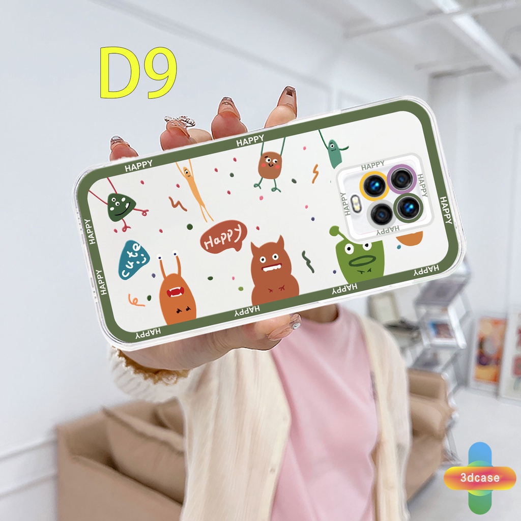 Soft Case Xiaomi Redmi Note 9 8 10 10S 9 10 PRO MAX 11 9S Xiaomi Redmi POCO C3 C31 X3 NFC X3 PRO Redmi 9C NFC 9A 9i 9T 9AT 9ACTIV 9 PRO Power 10X POCO M2 PRO 10 Prime Cute Cartoon Monster Transparent Phone Case