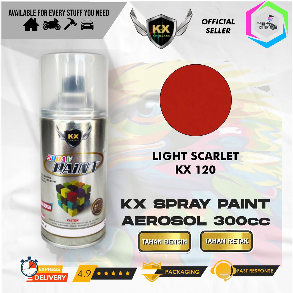 Cat Semprot Aerosol / Pylox KX Autocare Paint - KX 120 LIGHT SCARLET