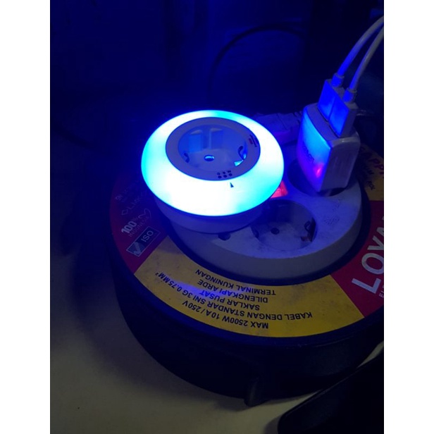 Lampu Tidur Led 0,5W 3Warna + Stop Kontak 16A + Sensor