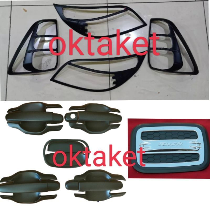 paket lengkap garnish depan belakang outer handle tank cover Rush Terios 2012 2013 2014 hitam