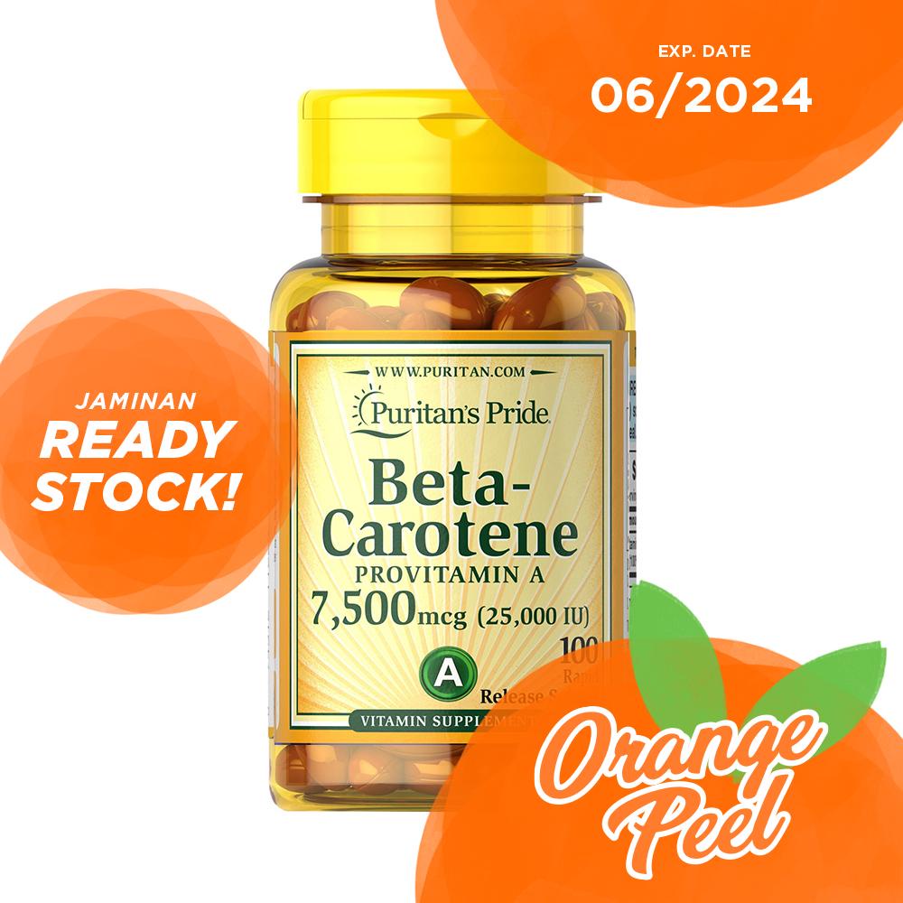 Puritan Beta-Carotene 25000 IU 100 Softgels | Vitamin A