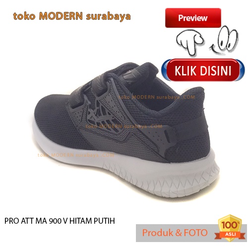 PRO ATT MA 900 V HITAM PUTIH sepatu anak sekolah sepatu sneaker velcro