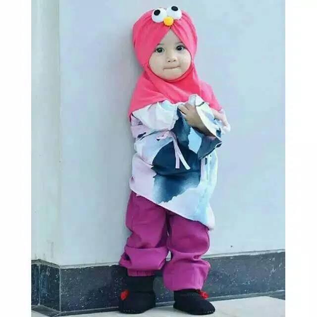 kerudung Jilbab hijab anak bayi elmo mata