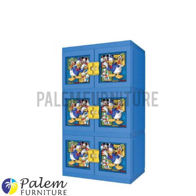 LEMARI PLASTIK KARAKTER DORAEMON 3 SUSUN NAIBA || 9853