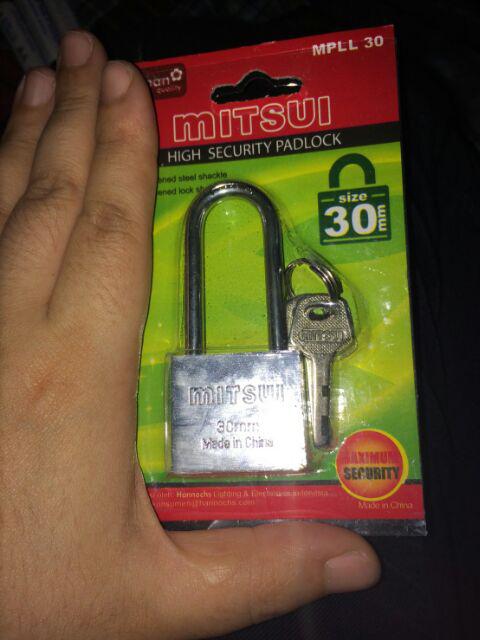 Gembok 30mm Leher Panjang Stainless