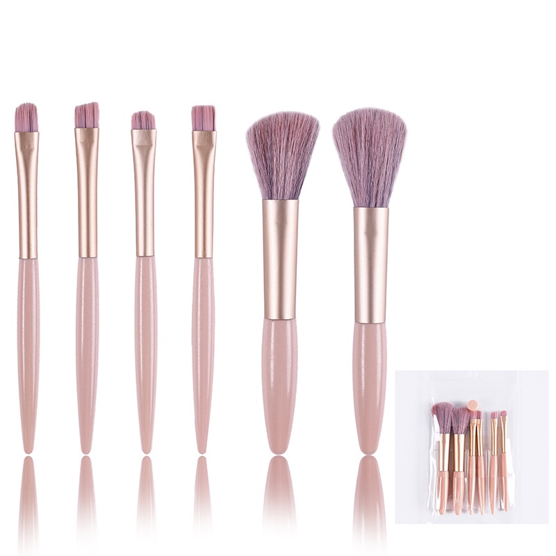 10pcs / Set Brush Kabuki Bulu Halus Untuk Makeup Foundation / Blush On / Bedak / Eyeshadow