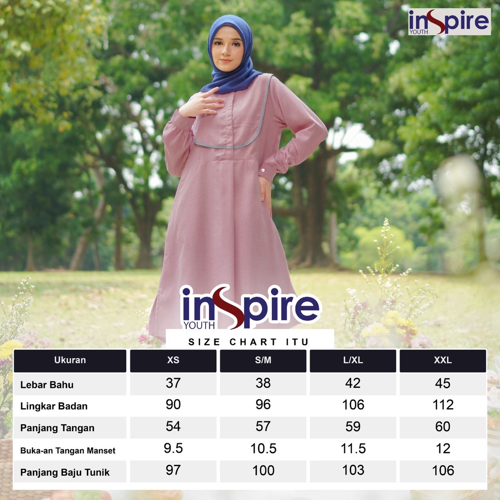 Inspire ITU 53 Atasan Tunik Wanita Panjang Casual Outfit Daily OOTD