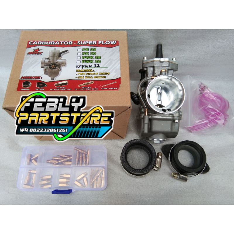KARBURATOR PWK BRT 28 30 32 34 MM SUPER FLOW CARBU BRT RACING PWK 28 30 32 34 BONUS MAIN PILOT JET