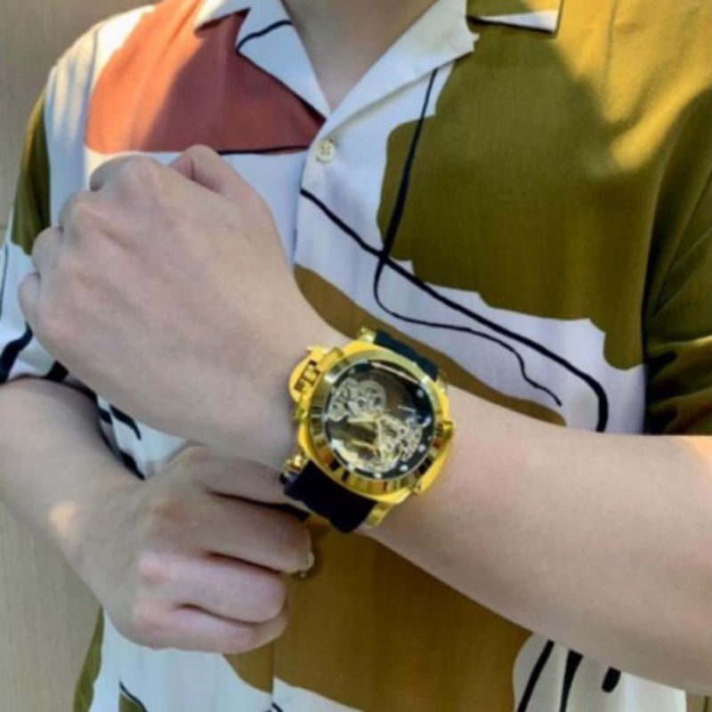 JAM TANGAN PRIA INVICTA AUTOMATIC SKELETON TRANSPARAN GARANSI 1 TAHUN