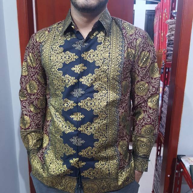 OBRAL SALE KEMEJA (MOTIF KOIN) SARIMBIT  BATIK JUPRI RUMAH KEBAYA BANDUNG RUMAH SONGKET BANDUNG