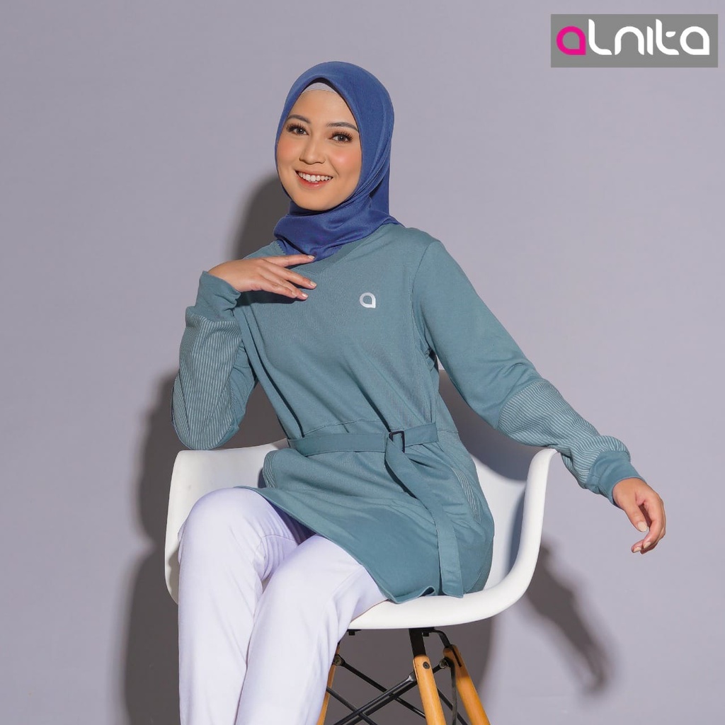 Alnita Inka Blouse Wanita Muslimah Atasan Bahan Babyterry Outfit Casual